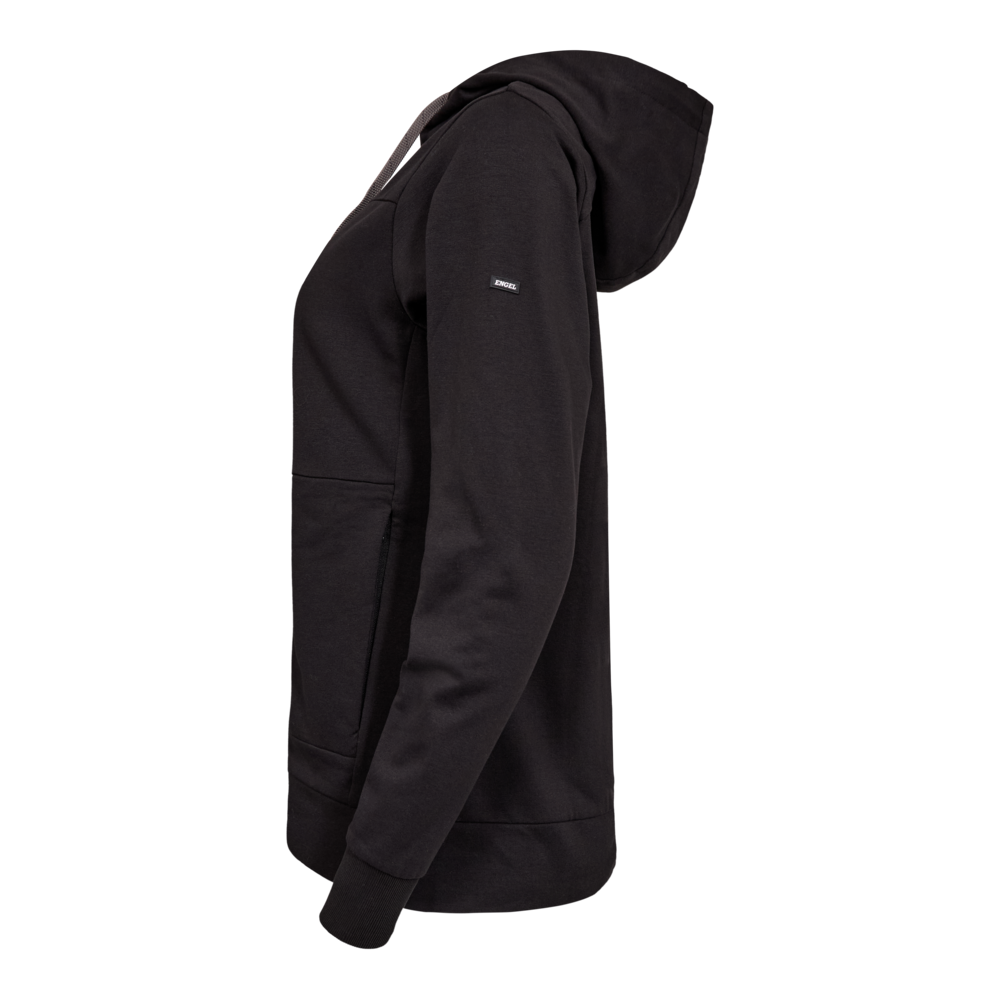 ENTIRE Damen Sweatcardigan mit Kapuze – Schwarz (Seite links)