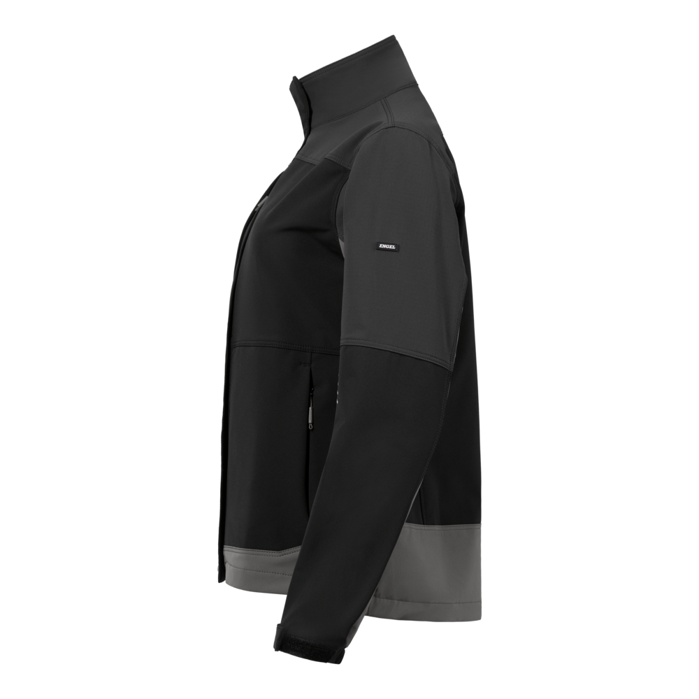 ENTIRE Damen Arbeitsjacke mit 4-Wege-Stretch – Schwarz / Anthrazit Grau (Seite links)