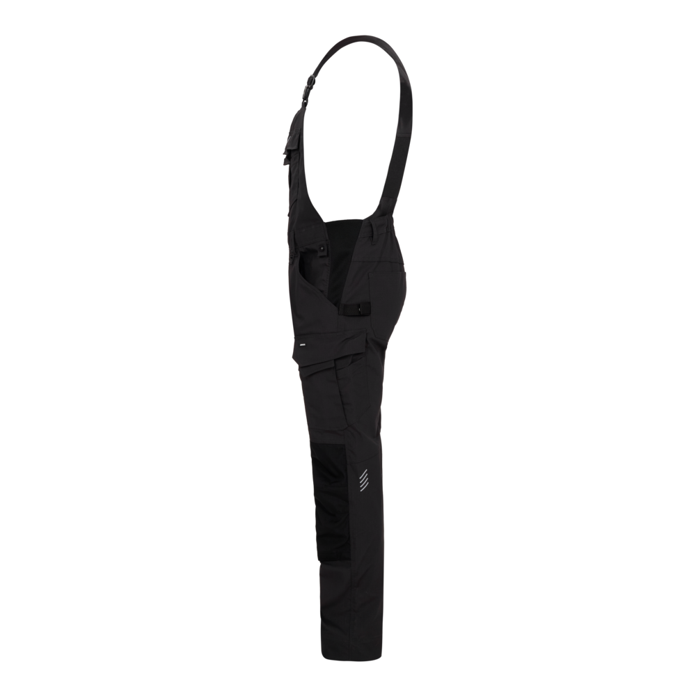 ENTIRE Latzhose mit 2-Wege-Stretch – Schwarz (Seite links)