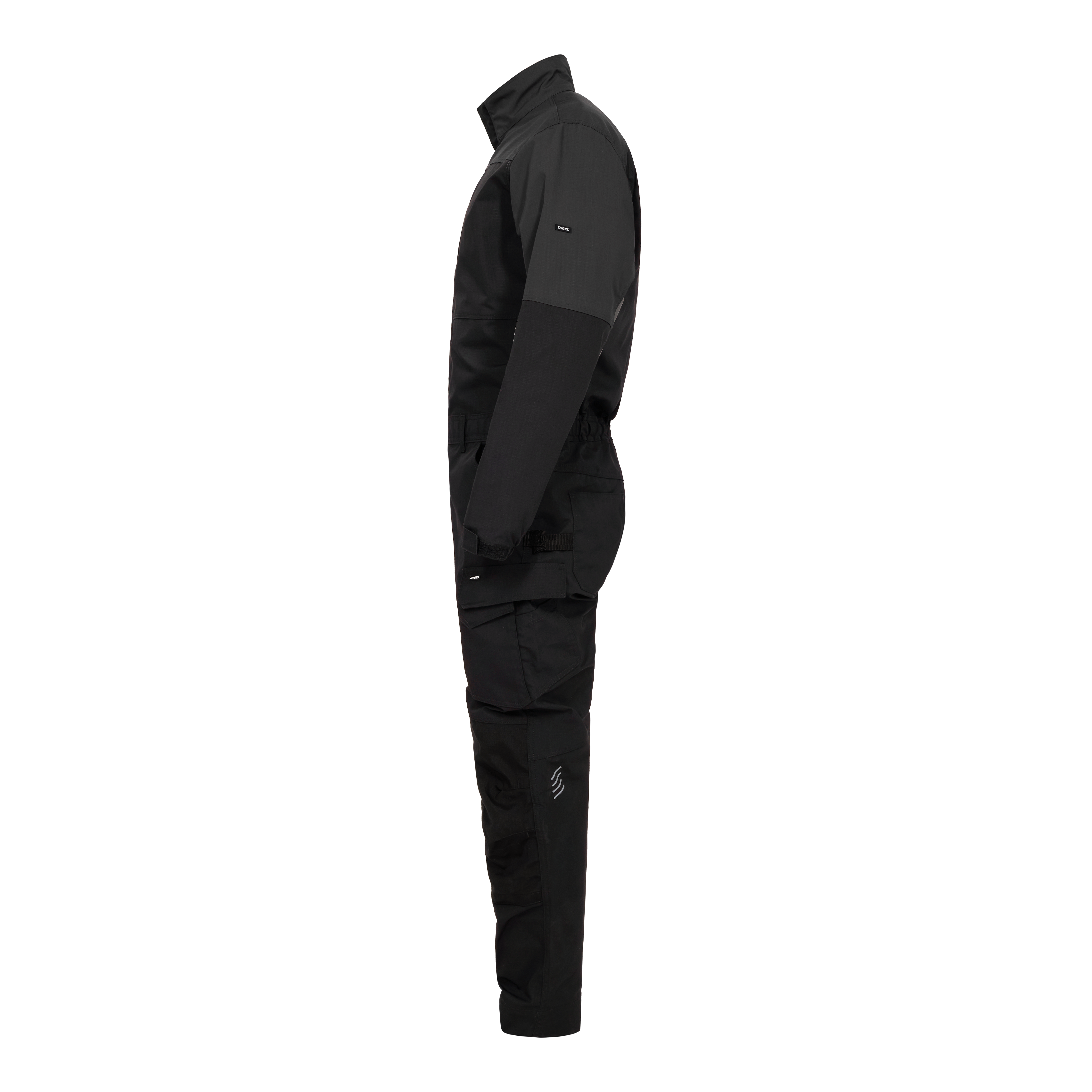 Engel Workwear Entire kedeldragt med 2-vejs stræk - Sort/Antrazitgrå [2079] / XS