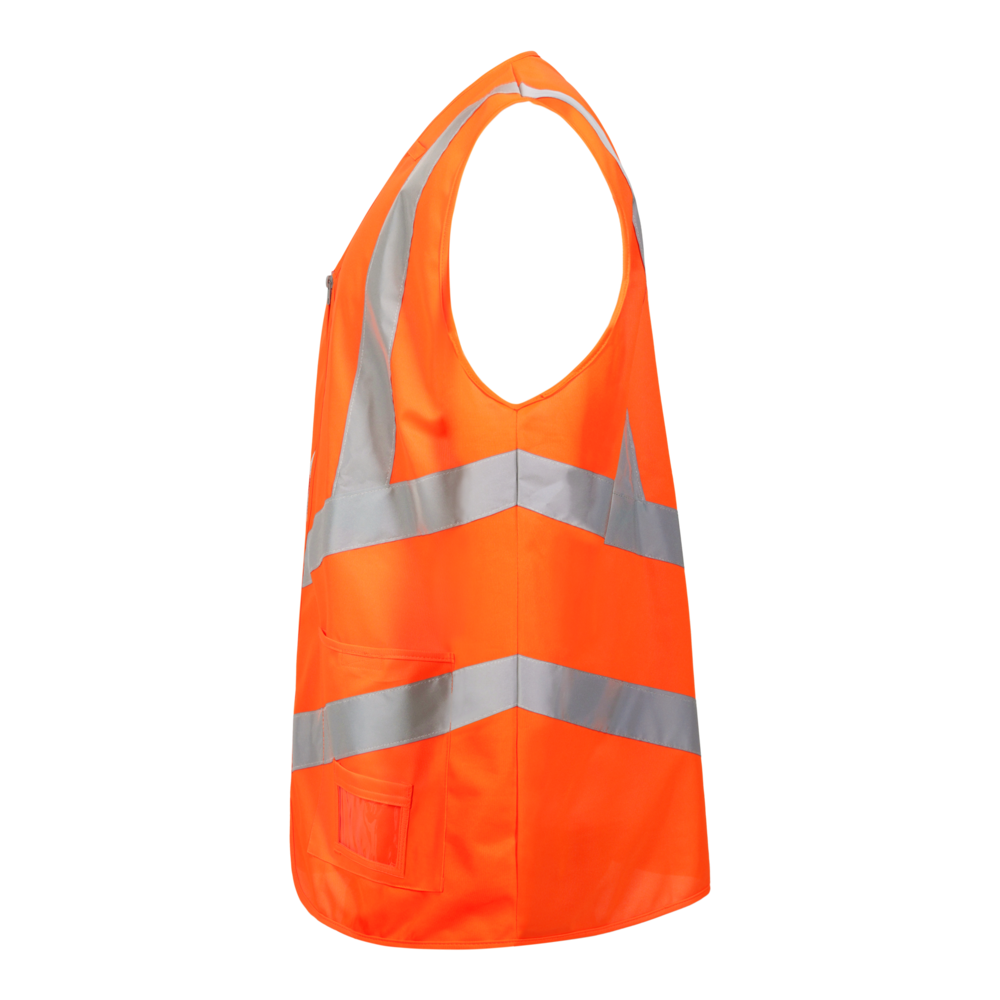 SAFETY Weste mit Reißverschluss – Warnorange (Seite links)