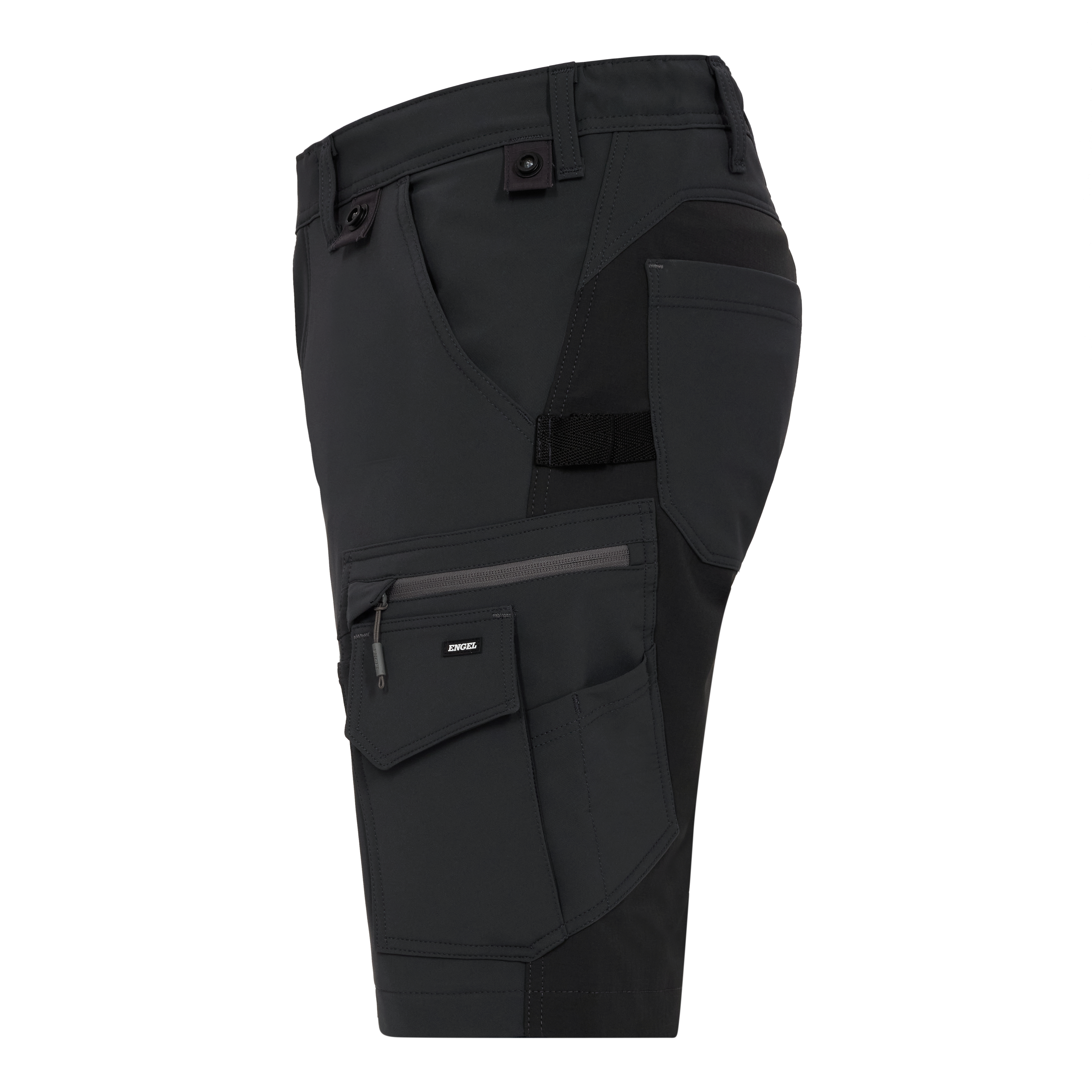 Engel Workwear Entire arbejdsshorts med 4-vejs stræk - Antrazitgrå/Sort [7920] / 72
