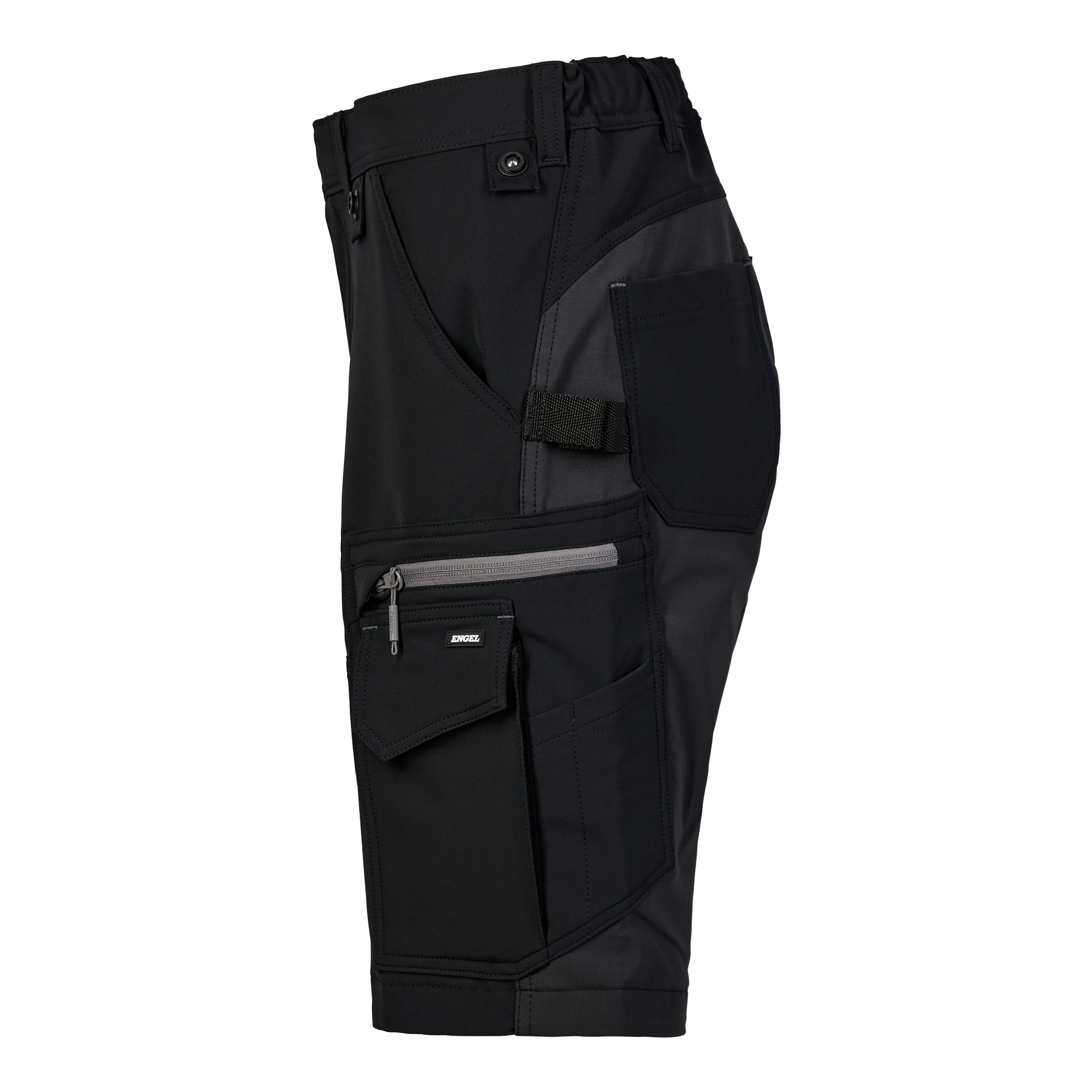 Engel Workwear Entire dame arbejdsshorts med 4-vejs stræk - Sort/Antrazitgrå [2079] / 34