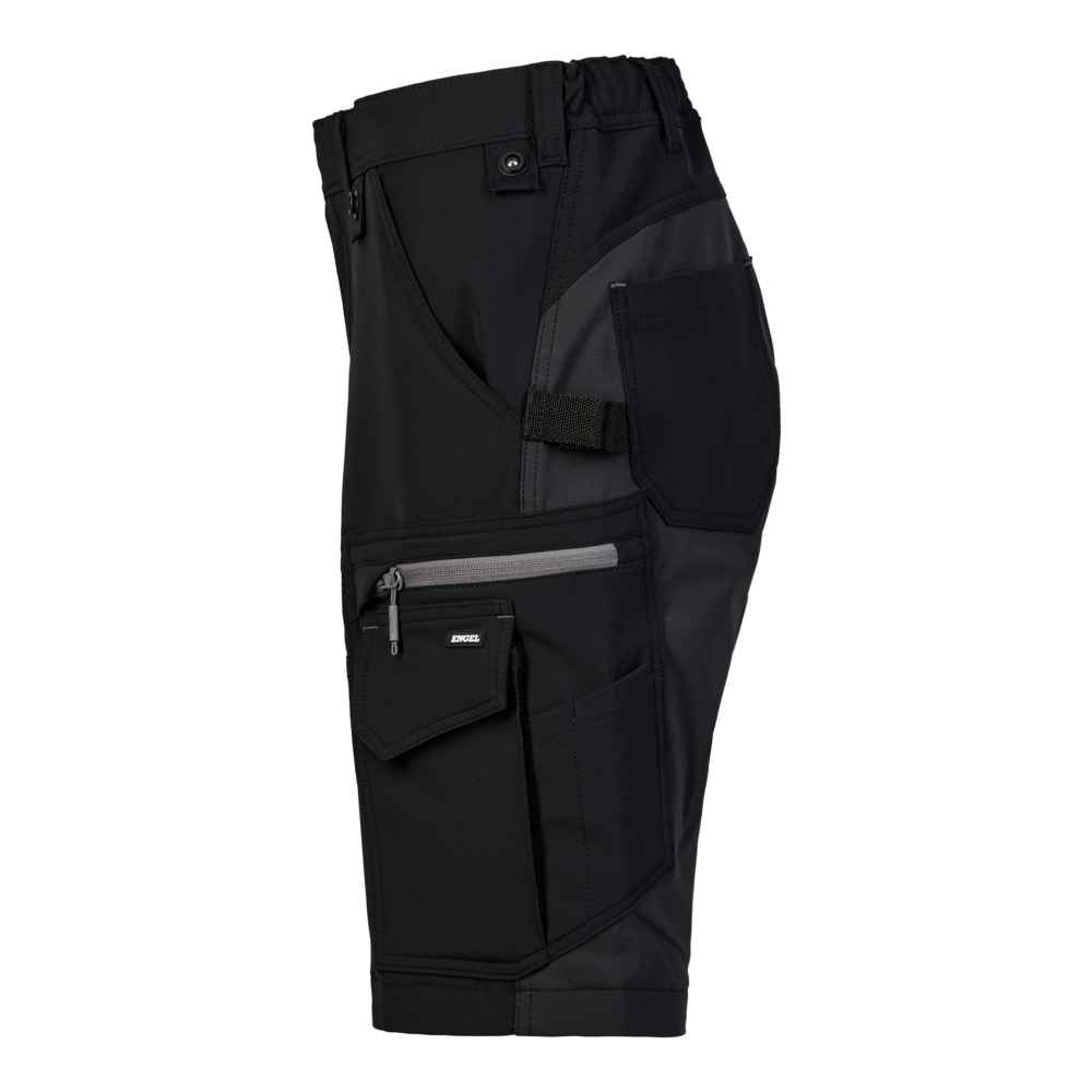 ENTIRE Damen Arbeitsshorts mit 4-Wege-Stretch – Schwarz / Anthrazit Grau (Seite links)
