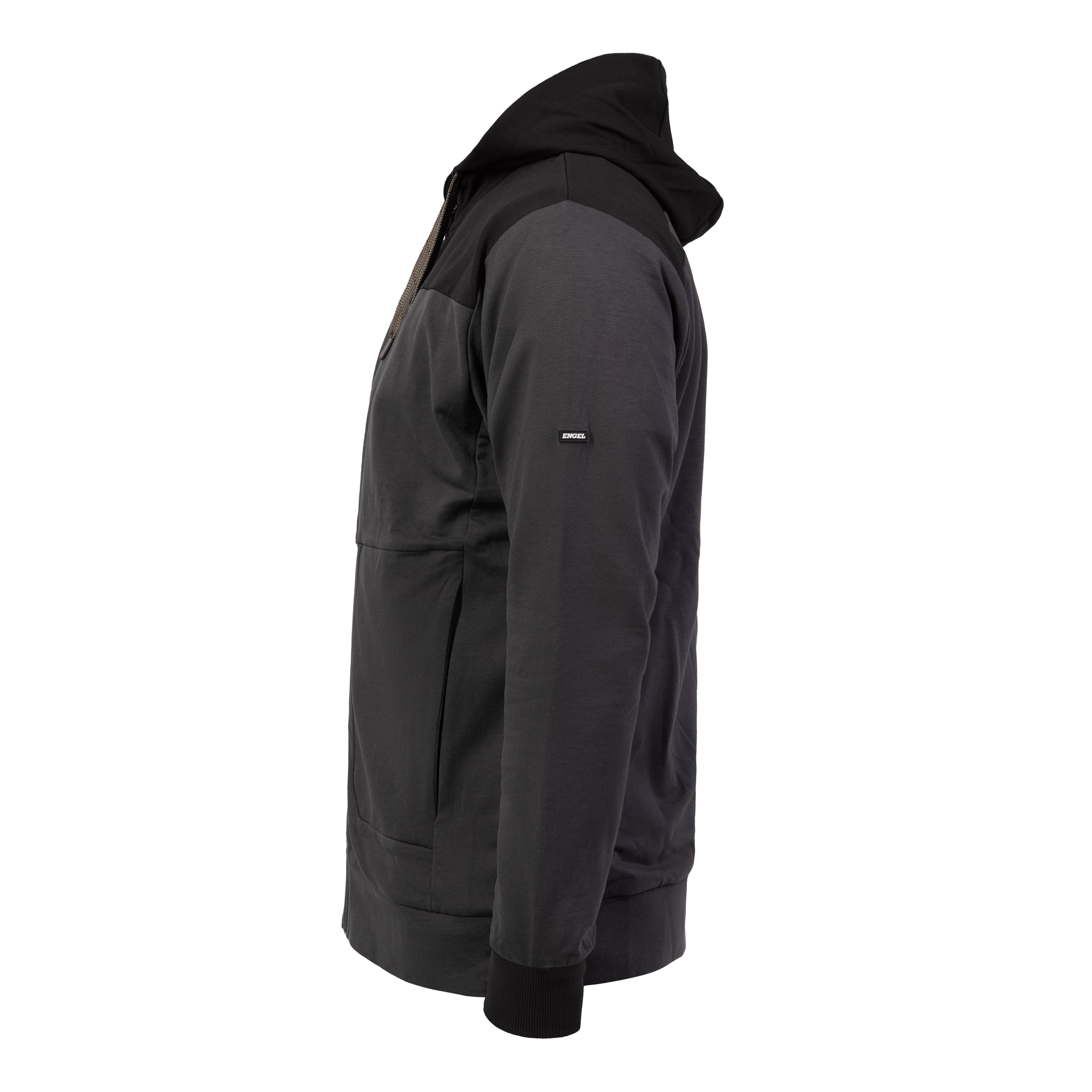 Engel Workwear Entire sweat cardigan med hætte - Antrazitgrå/Sort [7920] / XS