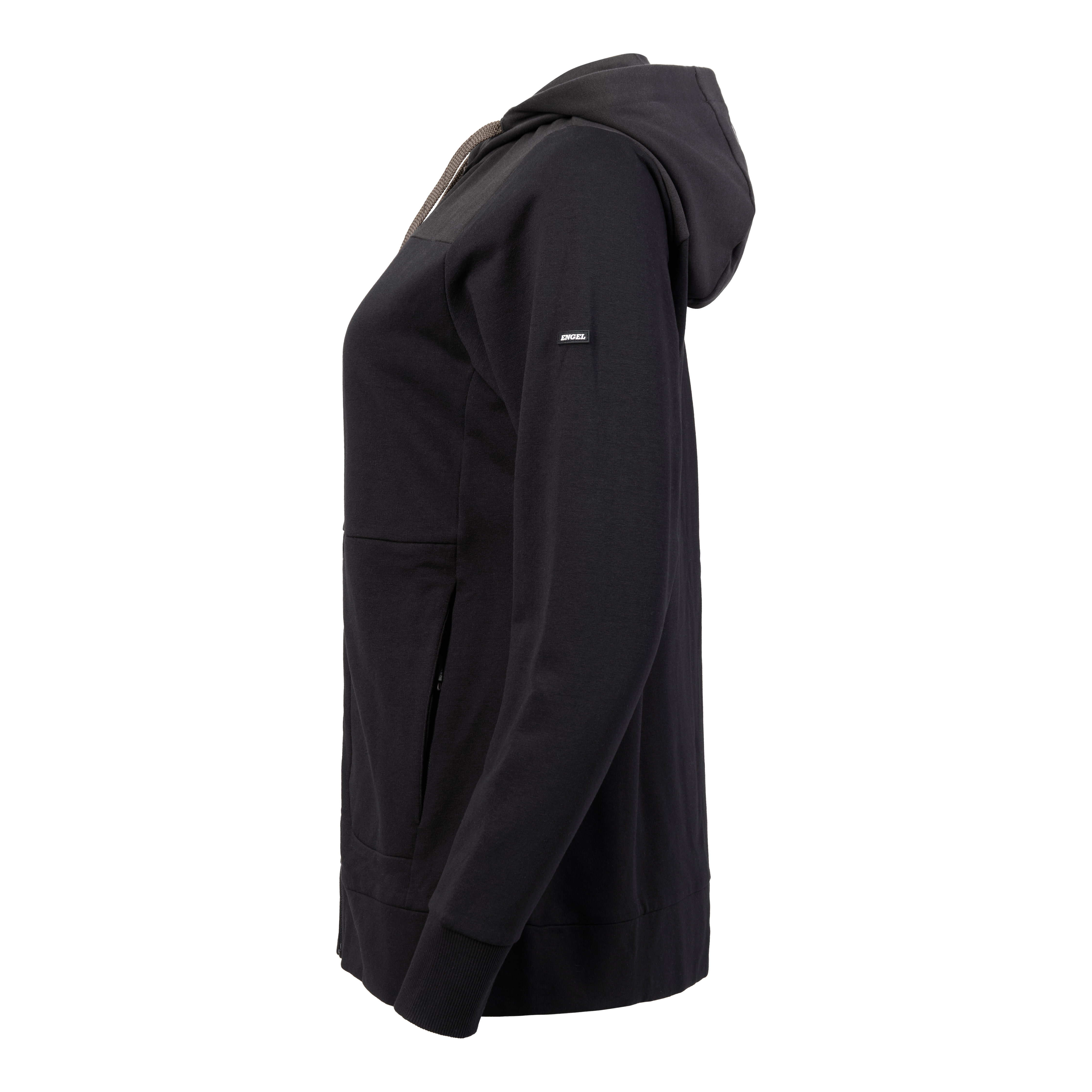 Engel Workwear Entire dame sweat cardigan med hætte - Sort/Antrazitgrå [2079] / XS
