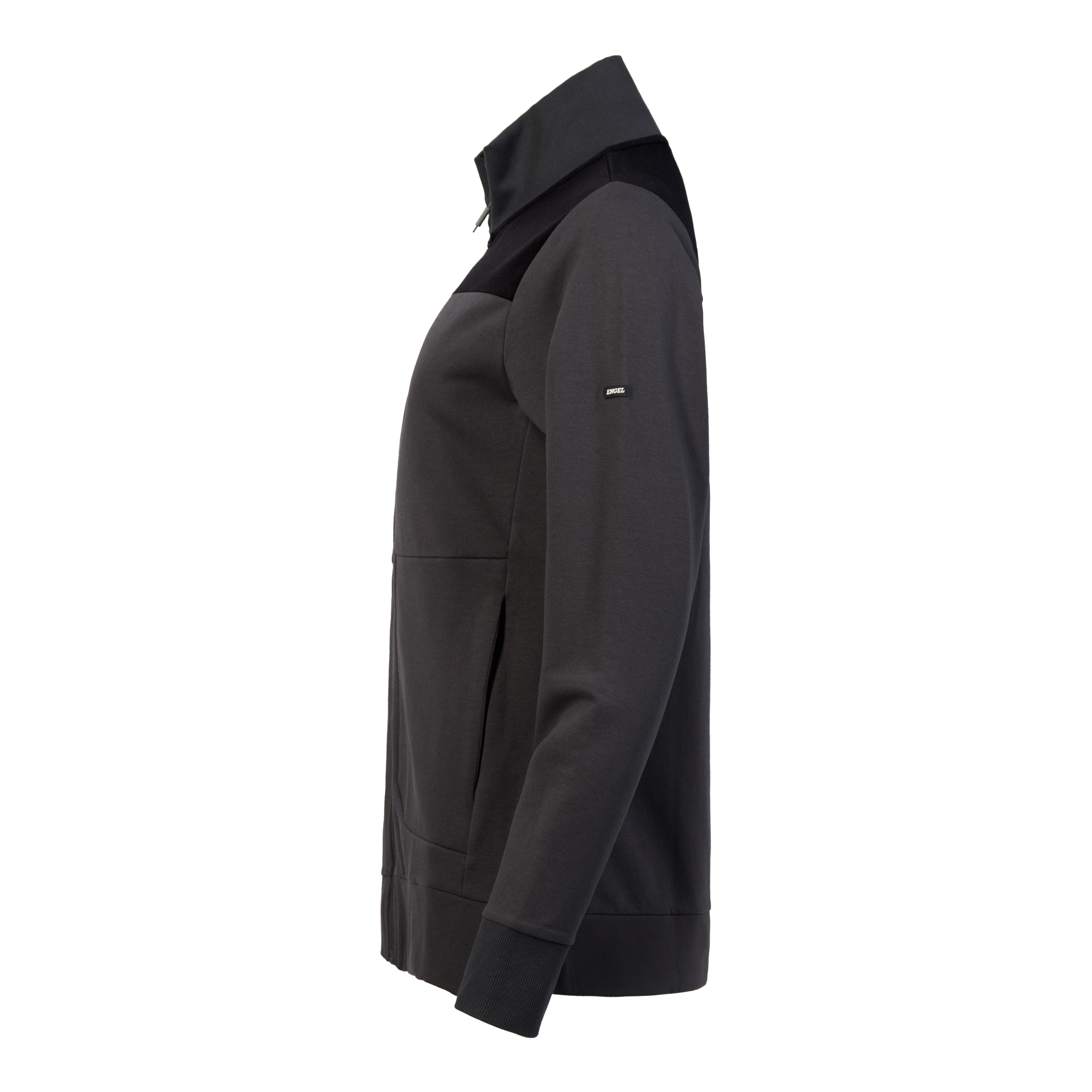 Engel Workwear Entire dame sweat cardigan med krave - Antrazitgrå/Sort [7920] / XS