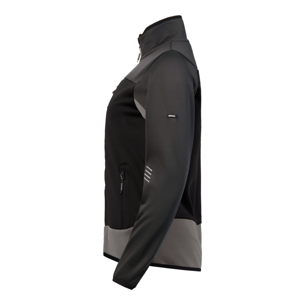 ENTIRE Damen Midlayer-Cardigan – Schwarz / Anthrazit Grau (Seite links)