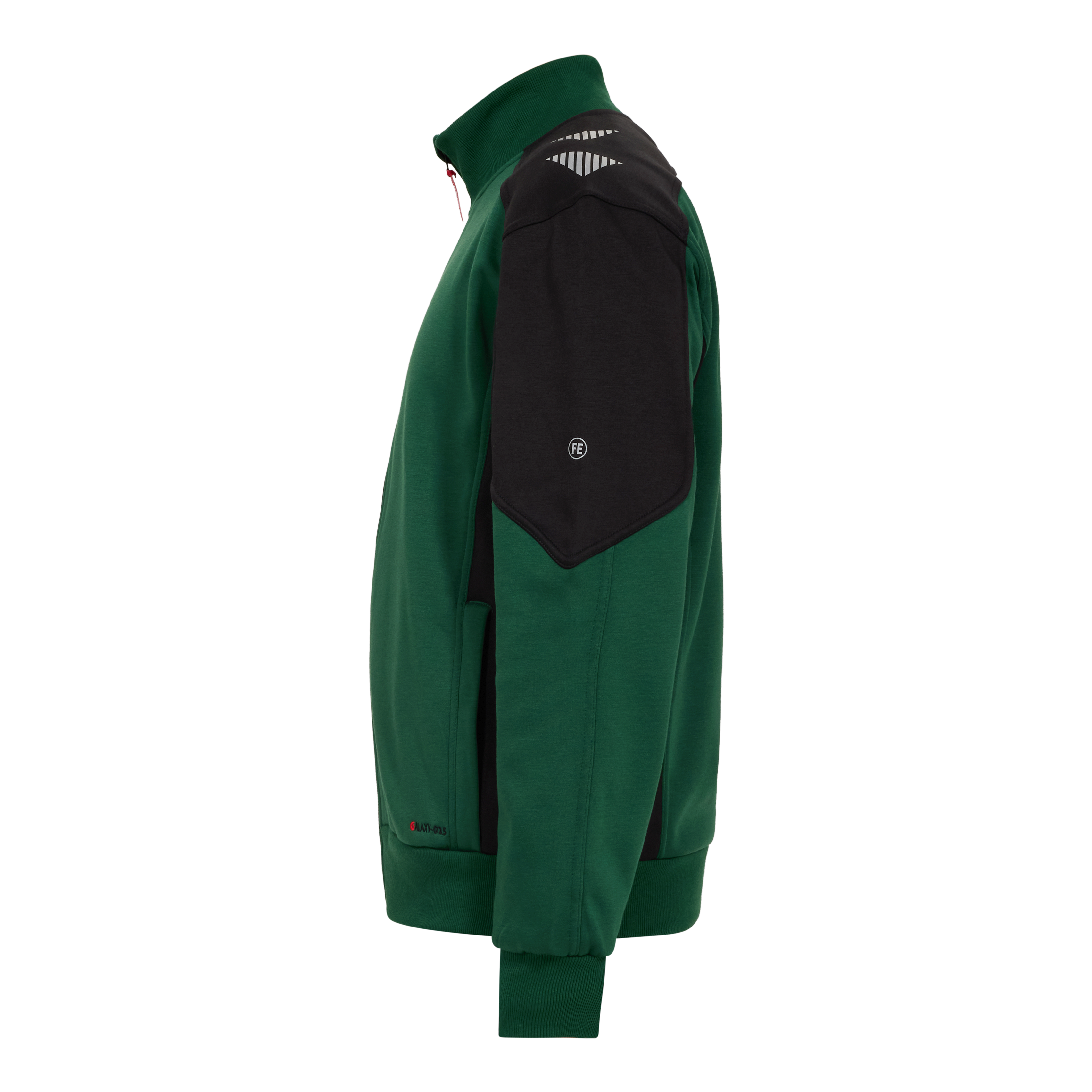 Engel Workwear Galaxy sweat cardigan med krave - Grøn/Sort [120] / XS