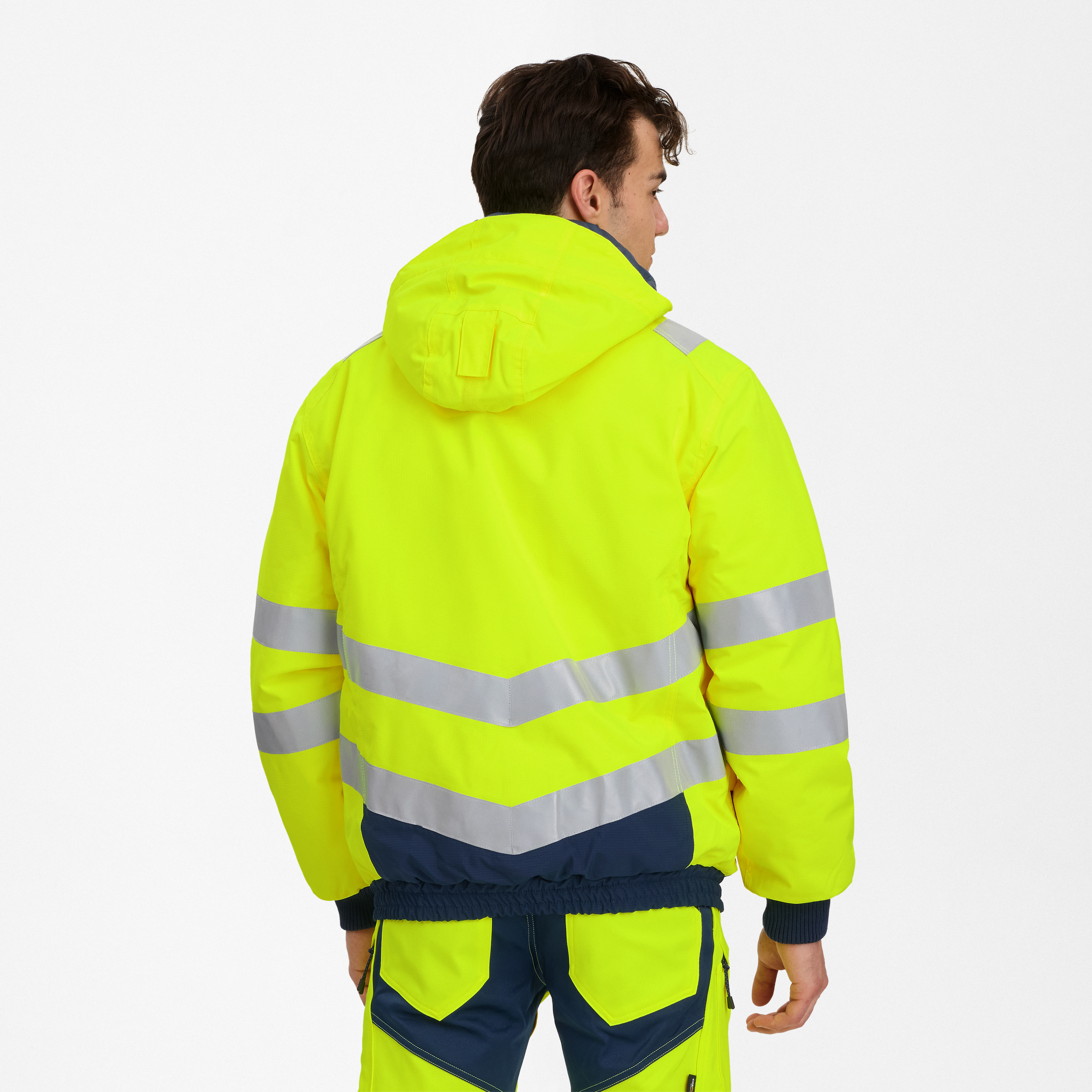 Engel Workwear Safety pilotjakke - Gul/Blue Ink [38165] / XS