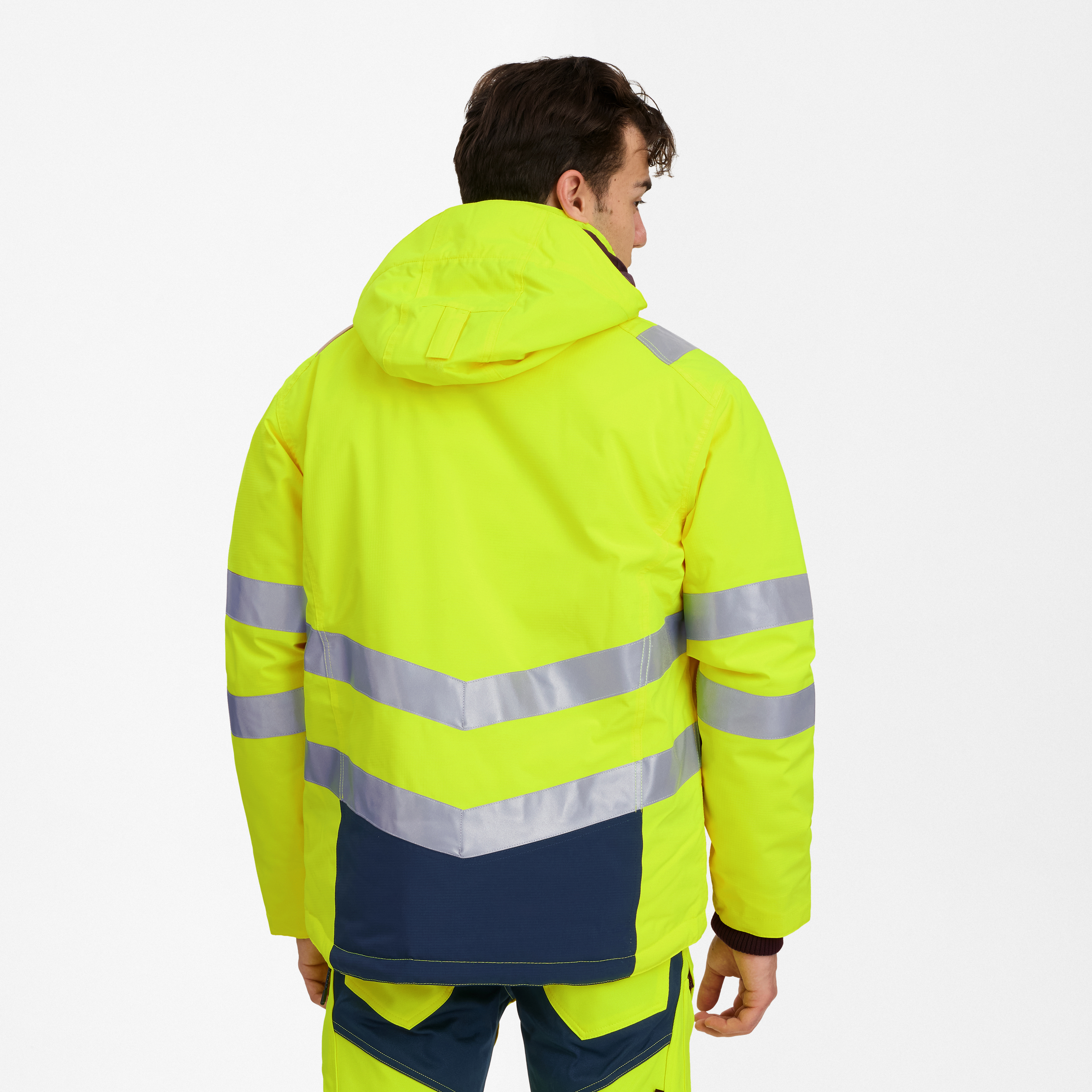 Engel Workwear Safety vinterjakke - Gul/Blue Ink [38165] / XS