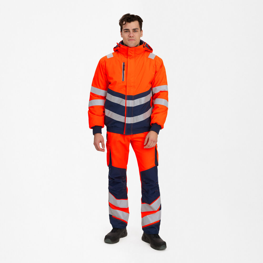 SAFETY Pilotjacke – Orange / Blue ink (Am Modell)