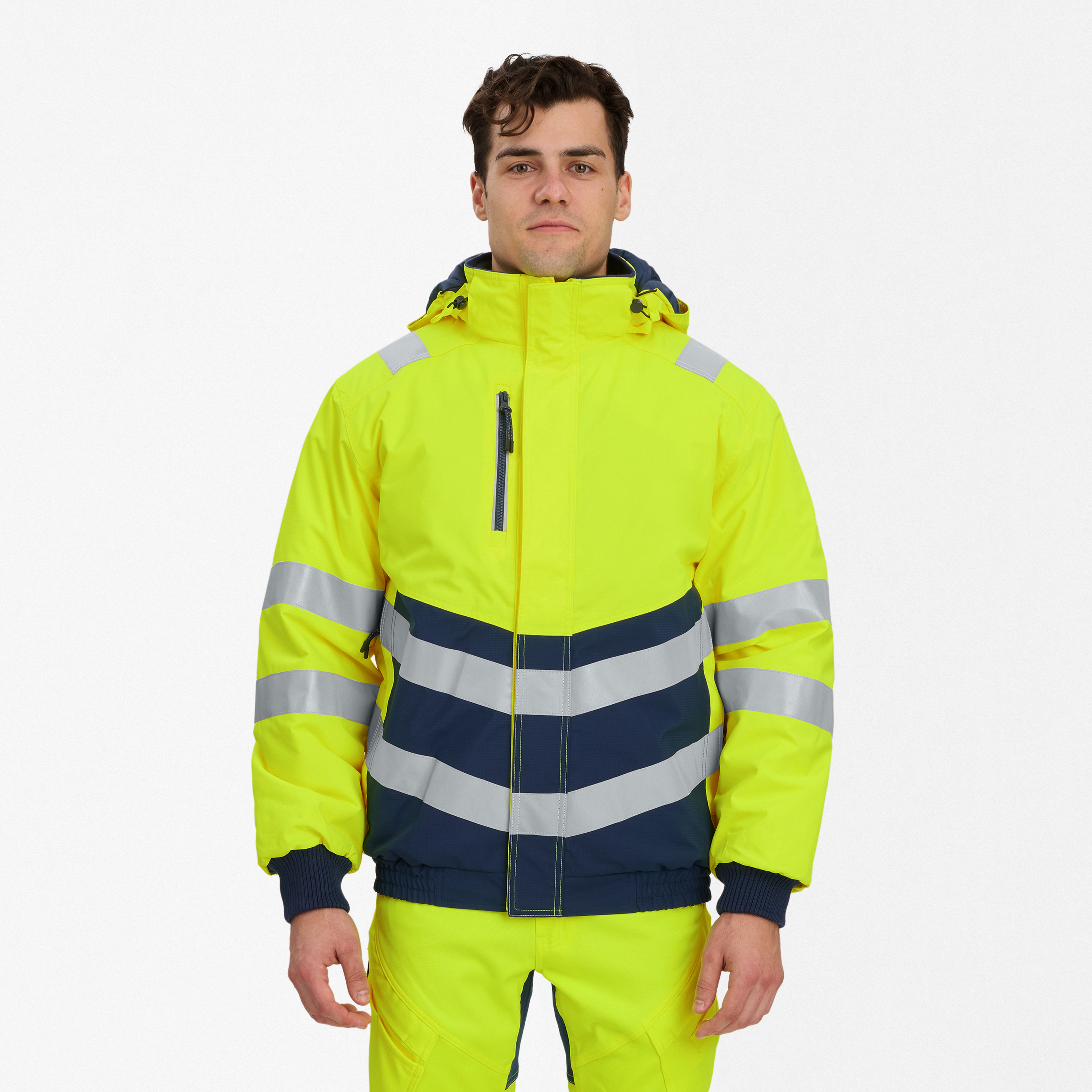 Engel Workwear Safety pilotjakke - Gul/Blue Ink [38165] / XS