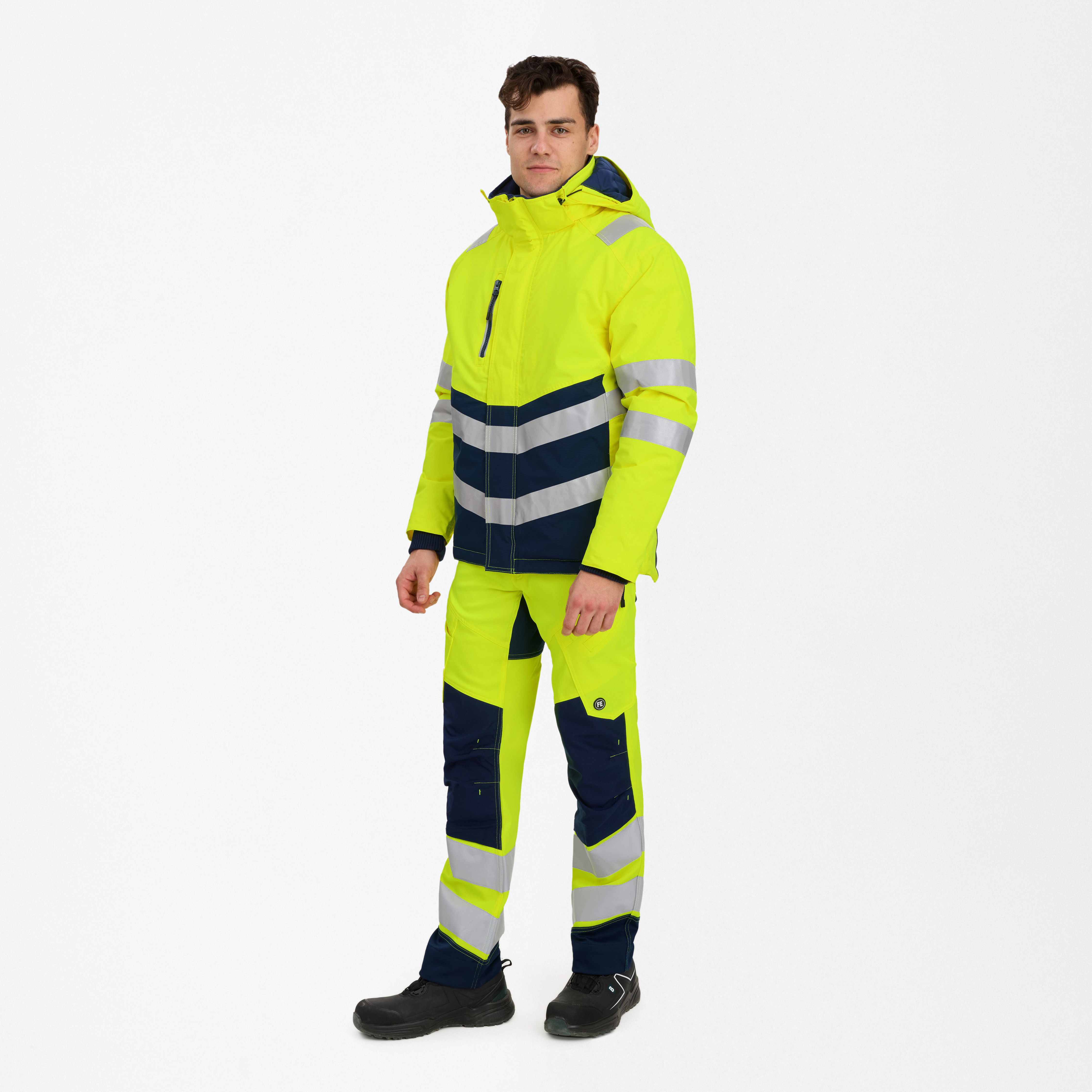 Engel Workwear Safety vinterjakke - Gul/Blue Ink [38165] / XS