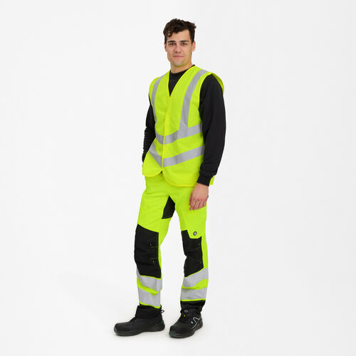Gilet De Sécurité Réfléchissant Avec Zip - Haute Visibilité - Polyester - NEUF