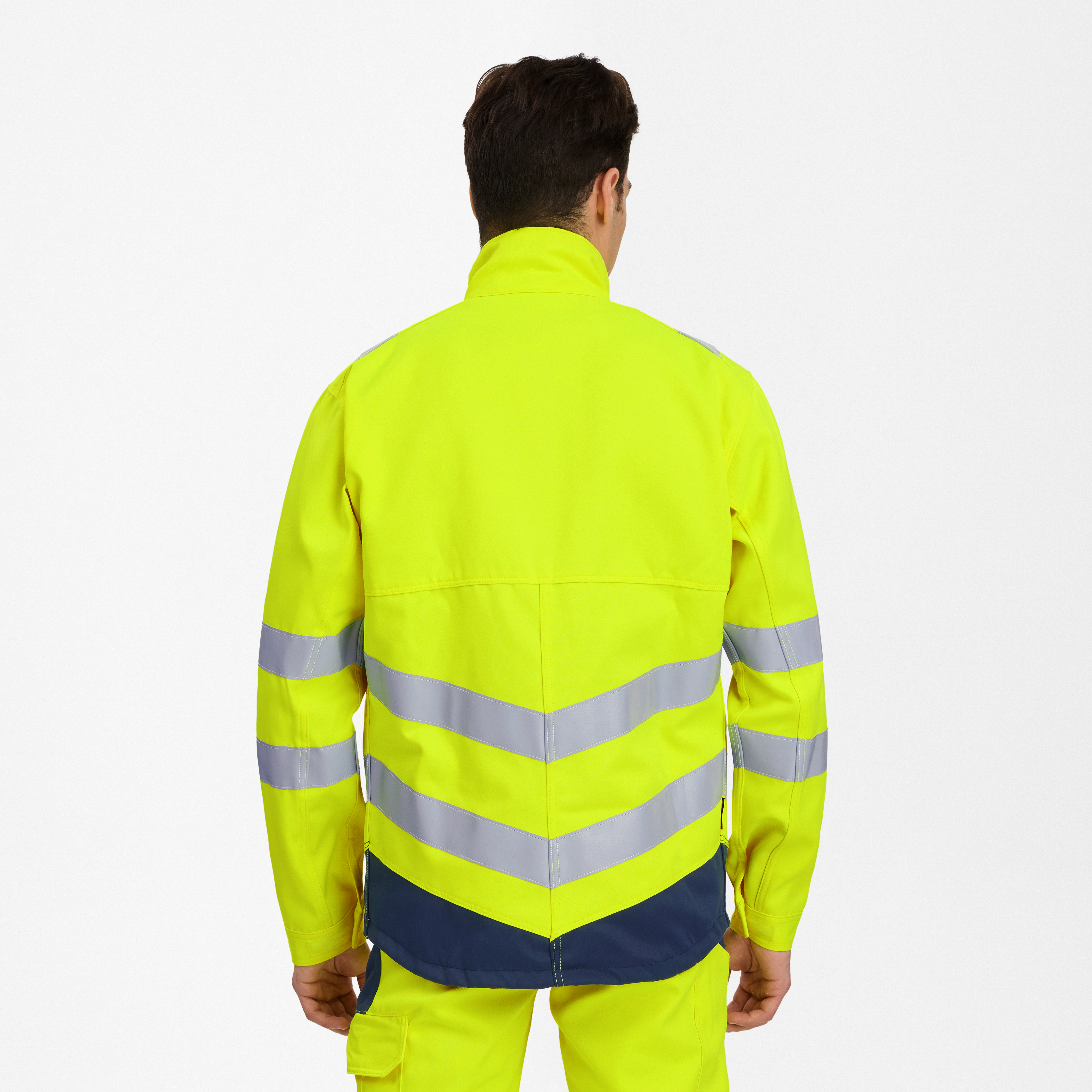 Engel Workwear Safety+ arbejdsjakke - Gul/Blue Ink [38165] / XS