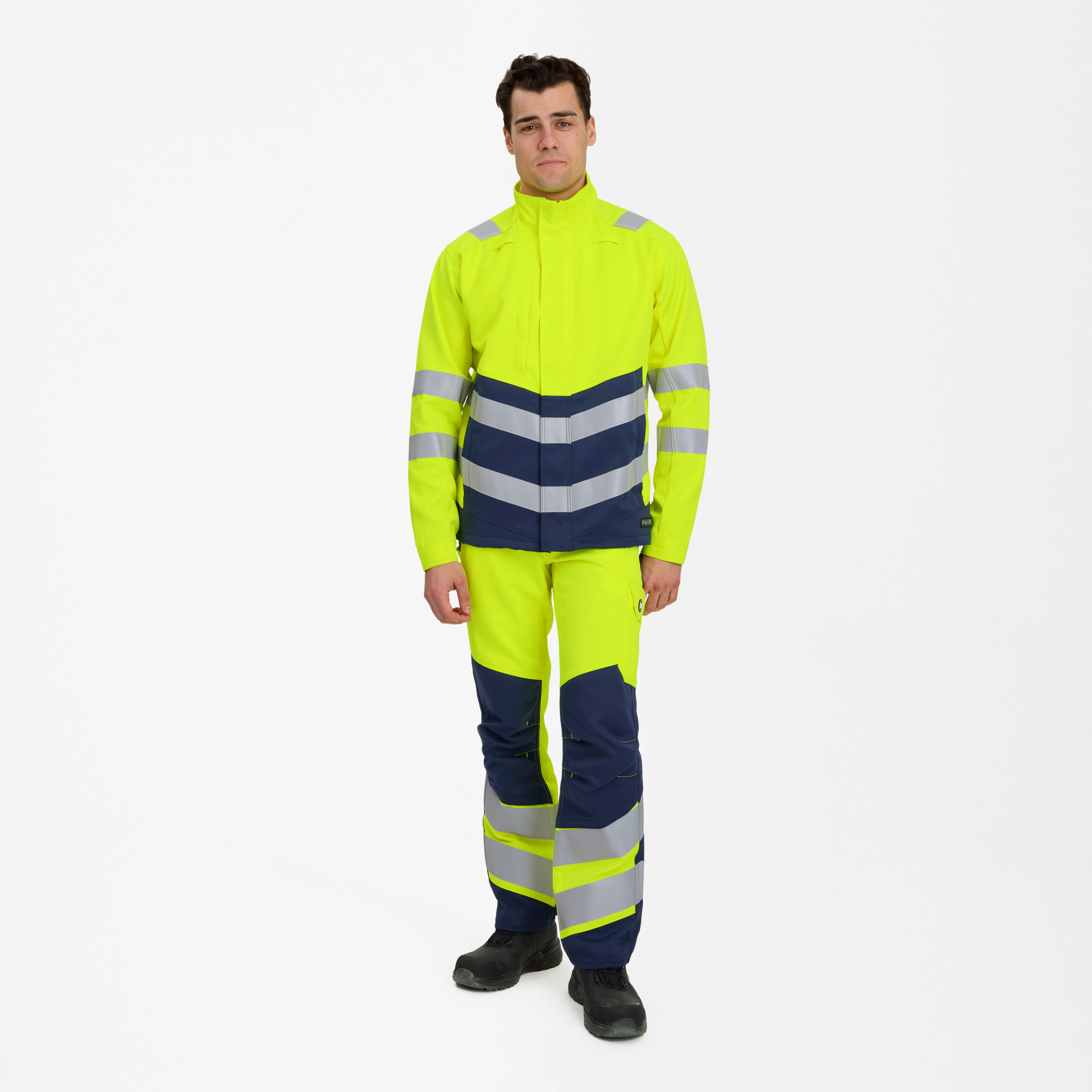 Engel Workwear Safety+ arbejdsjakke - Gul/Blue Ink [38165] / XS