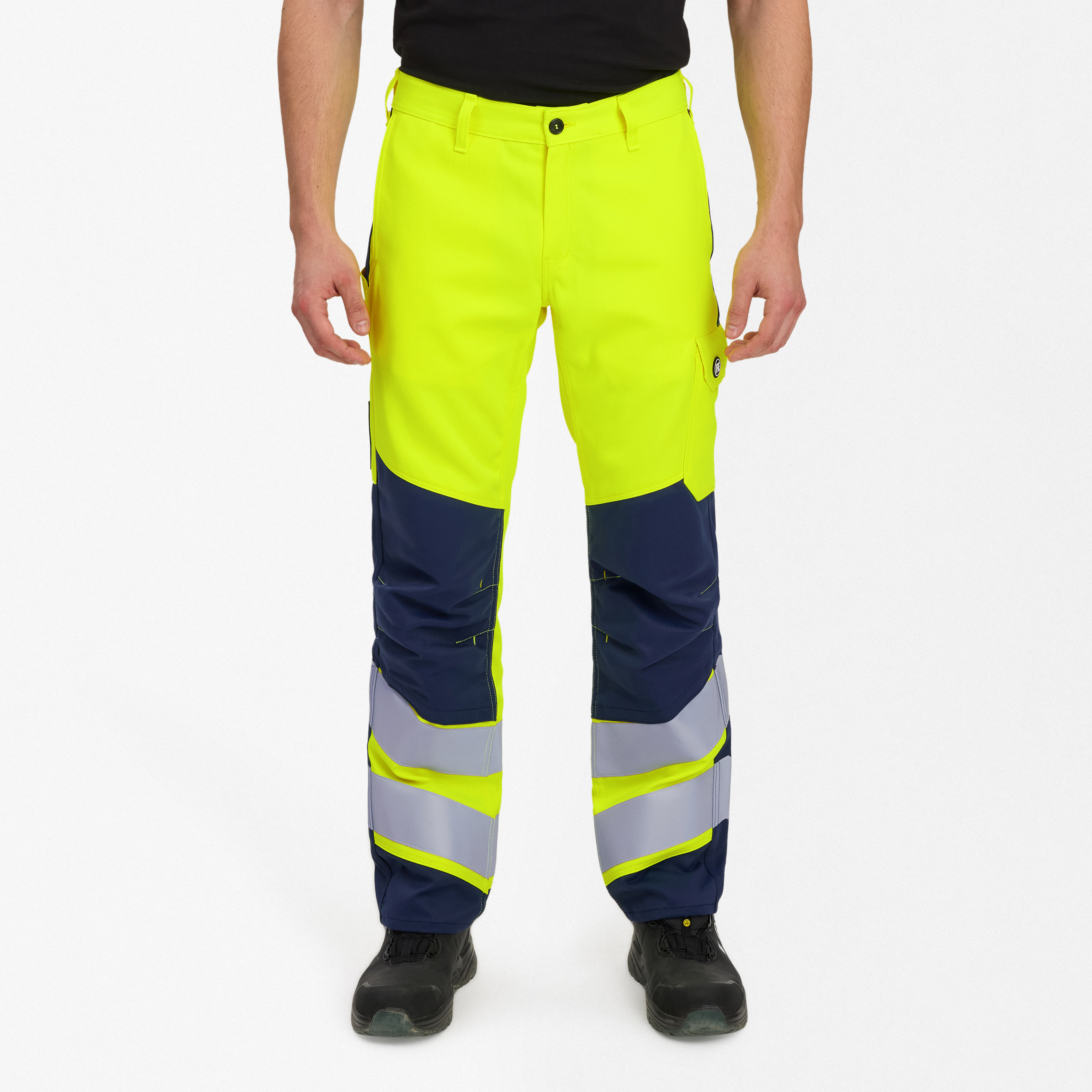 Engel Workwear Safety+ arbejdsbukser - Gul/Blue Ink [38165] / K80