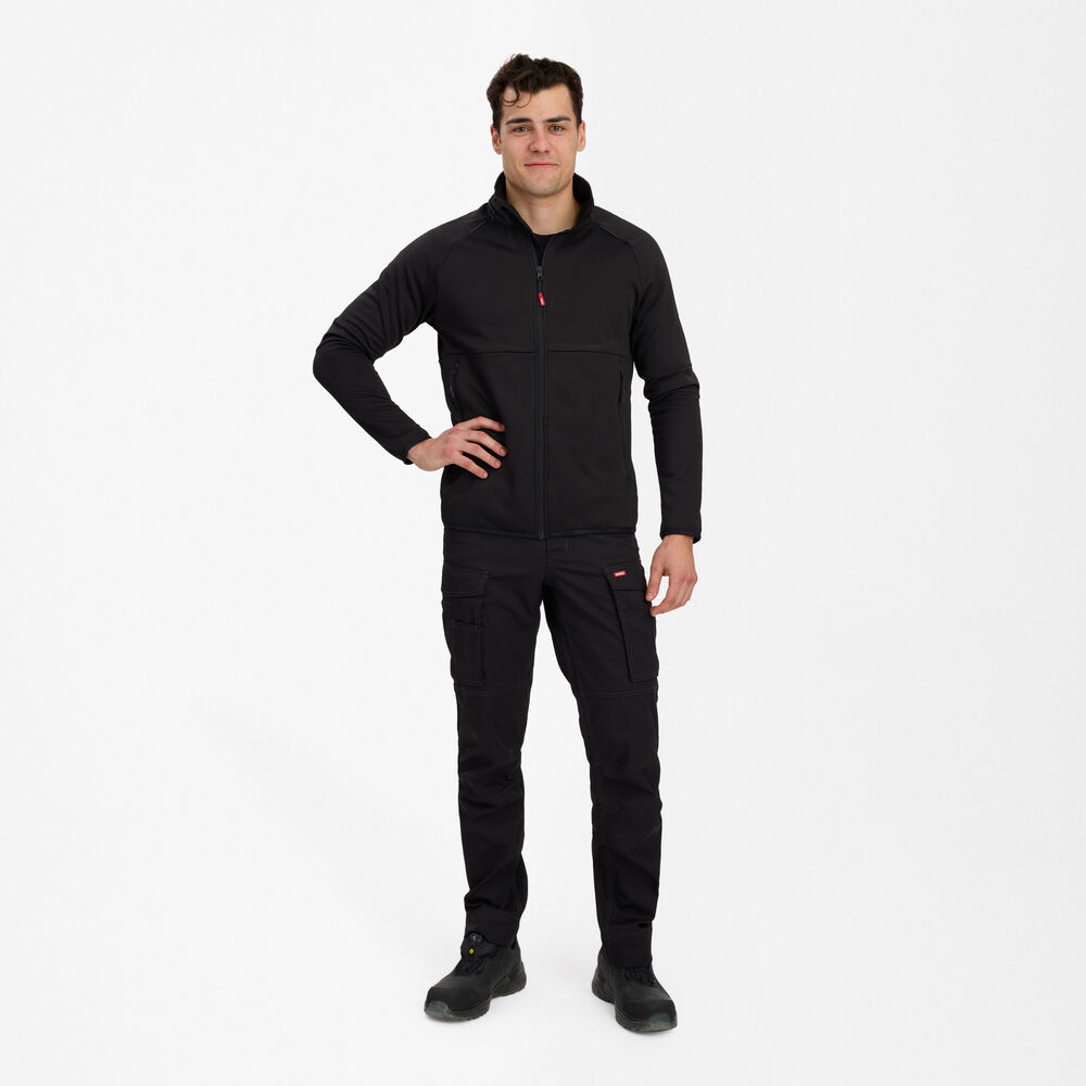 EXTEND Midlayer-Cardigan – Schwarz (Am Modell)