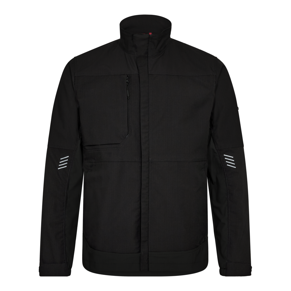 ENTIRE Arbeitsjacke mit 2-Wege-Stretch – Schwarz (Front)