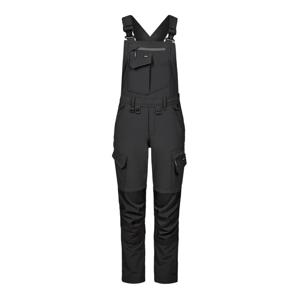 Ženske hlače z oprsnikom s 4-smernim stretch materialom – Anthracite Grey / Flame