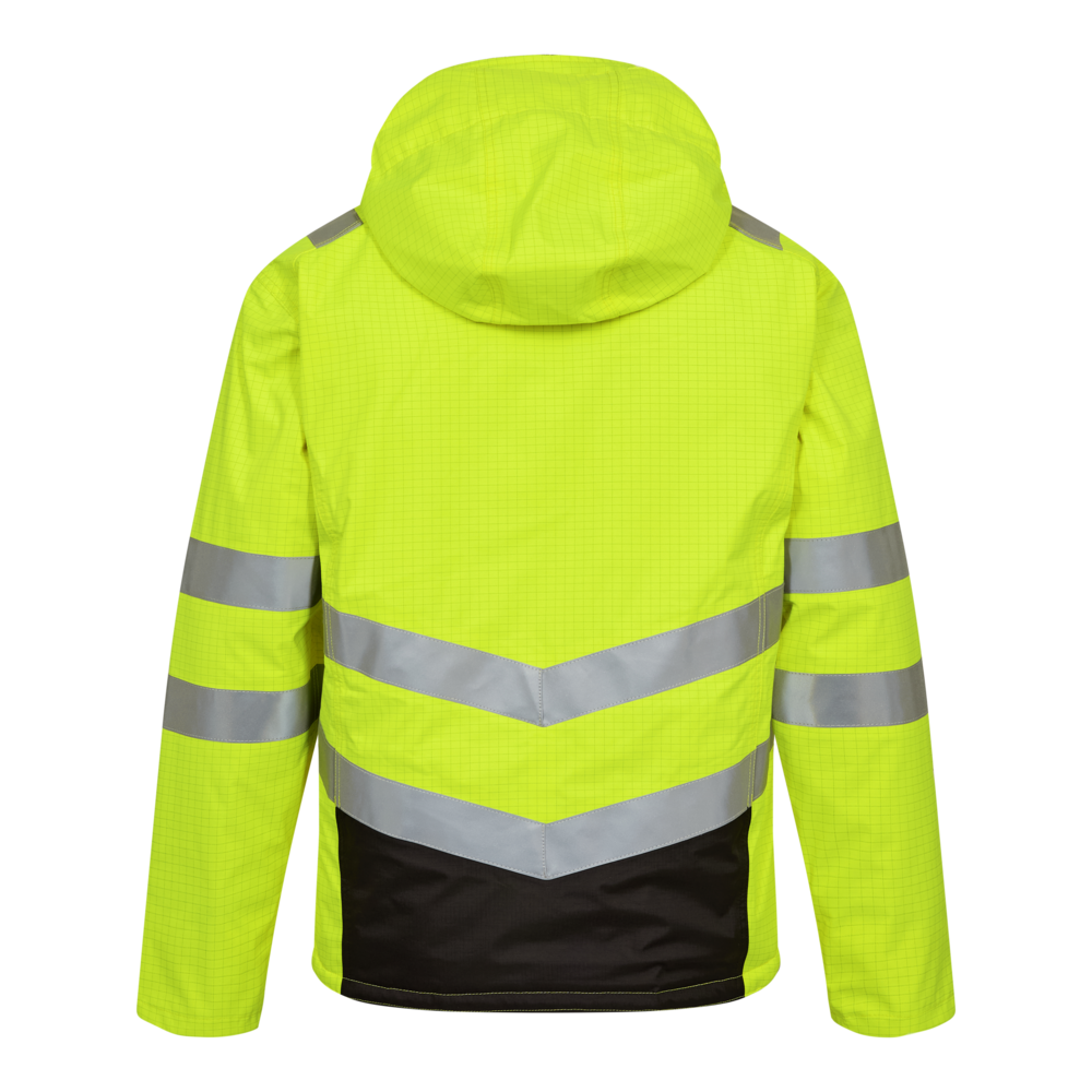 SAFETY+ Winterjacke – Warngelb / Schwarz (Rücken)