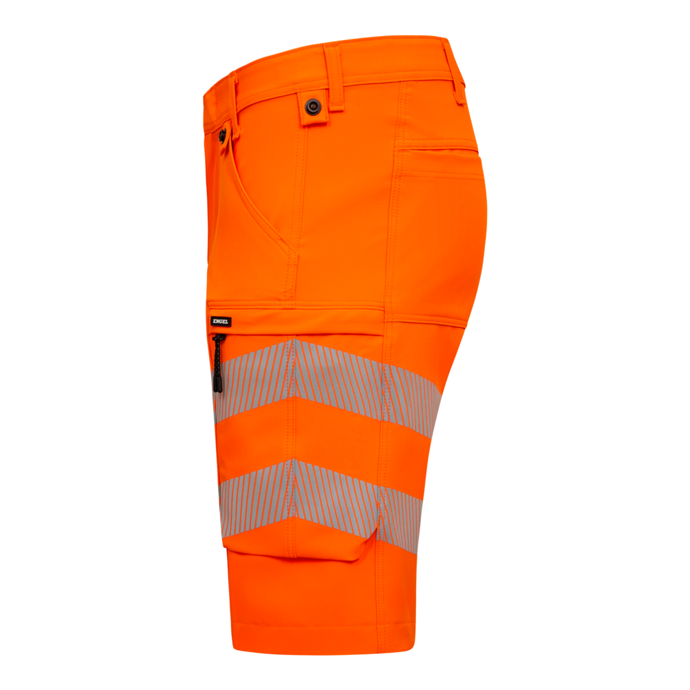 SAFETY Shorts mit 4-Wege-Stretch – Warnorange (Seite links)