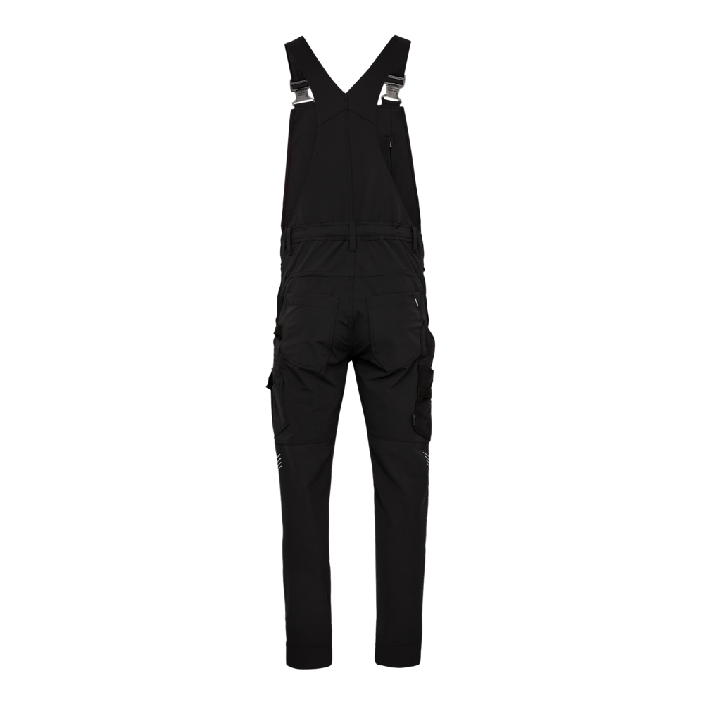 ENTIRE Latzhose mit 4-Wege-Stretch – Schwarz (Rücken)