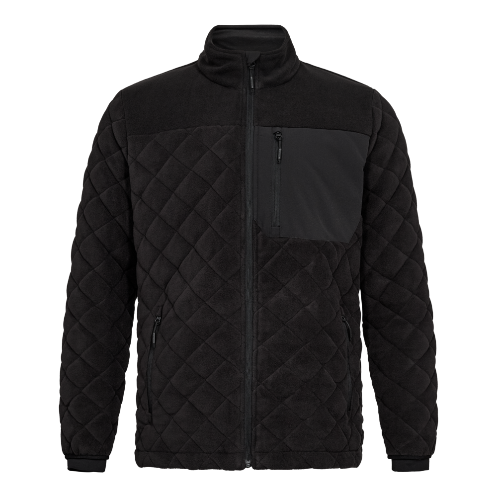 ENTIRE Gesteppte-Fleecejacke – Schwarz (Front)