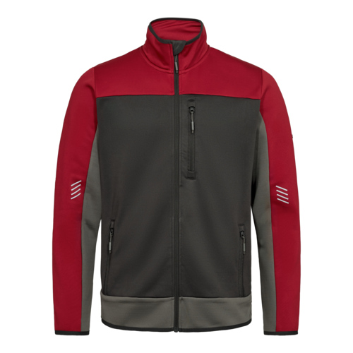 ENTIRE Midlayer-Cardigan – Anthracite Grey / Flame