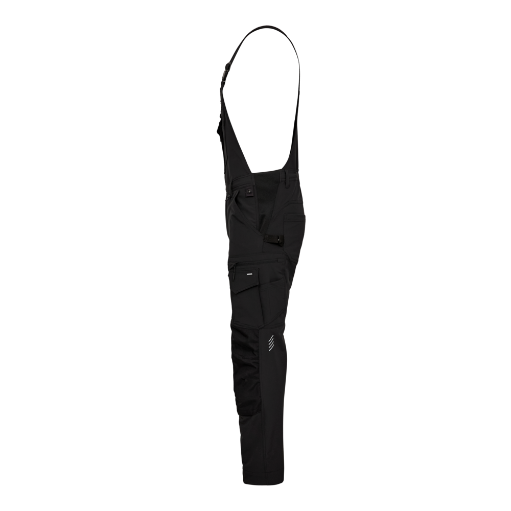 ENTIRE Latzhose mit 4-Wege-Stretch – Schwarz (Seite links)